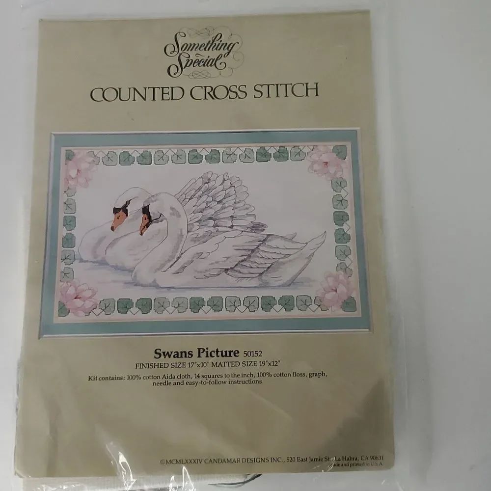Vintage Something Special Counted Cross Stitch Kit Swans Picture #50152
